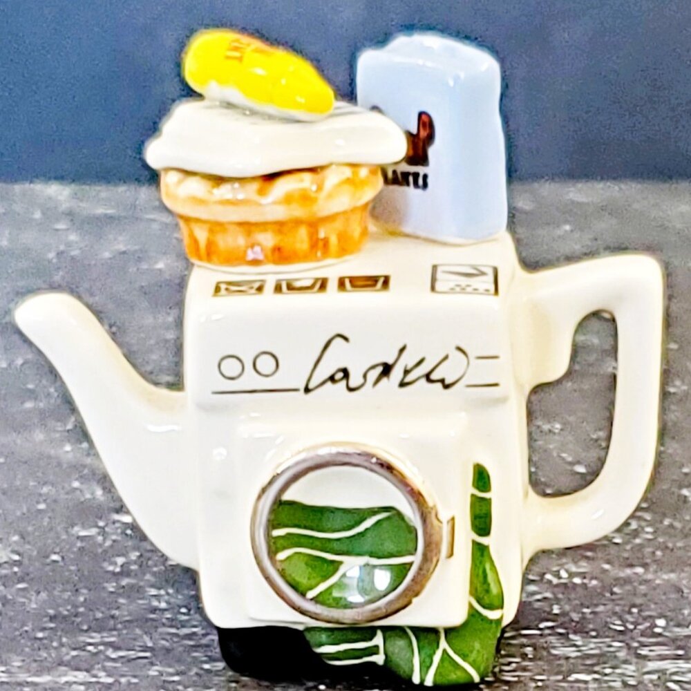 Paul Cardew Mini Miniature Teapot Washing Machine 2.5" Made in England